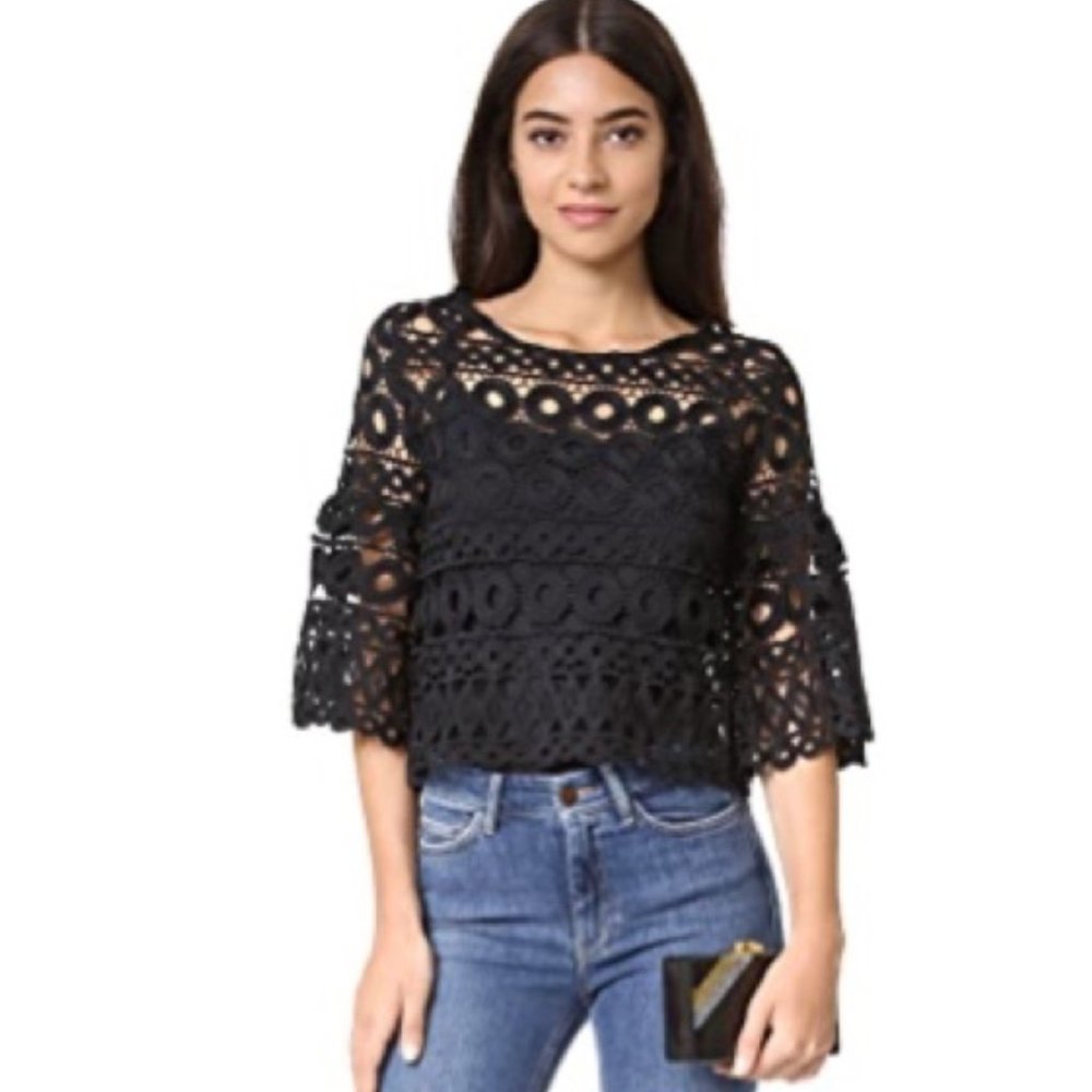 Style Mafia black lace textured top size s